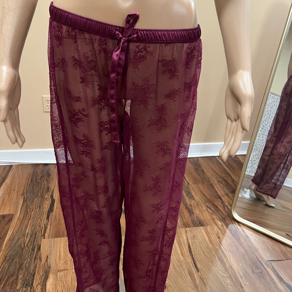 Victoria's Secret Burgundy Lace Pajama Pants